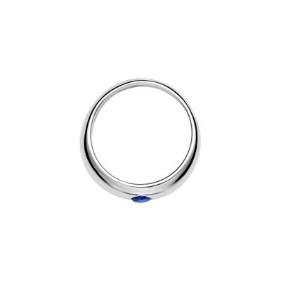 Unique Taufring 925 Silber poliert mit Saphir Unique Taufring 925 Silber poliert mit Saphir