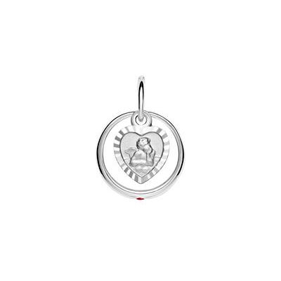 Unique 925 Silber Taufring Rubin Engelsanhänger Unique 925 Silber Taufring Rubin Engelsanhänger