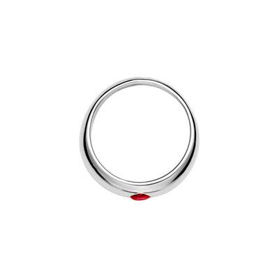 Unique Polierter Silber Taufring mit Rubin Unique Polierter Silber Taufring mit Rubin