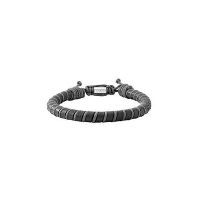 Police Herrenarmband Siem aus Leder, schwarz und grau Police Herrenarmband Siem aus Leder, schwarz und grau