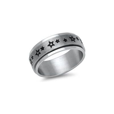 Unique Moderner Ring Edelstahl mit drehbarem Einsatz Unique Moderner Ring Edelstahl mit drehbarem Einsatz