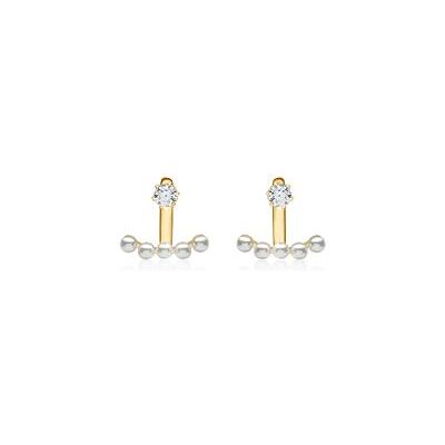 Unique Ear Jackets Zirkonia Perlen Silber vergoldet Unique Ear Jackets Zirkonia Perlen Silber vergoldet