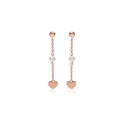 Unique Rosévergoldete 925er Silber Ohrstecker Herzen Perlen Unique Rosévergoldete 925er Silber Ohrstecker Herzen Perlen