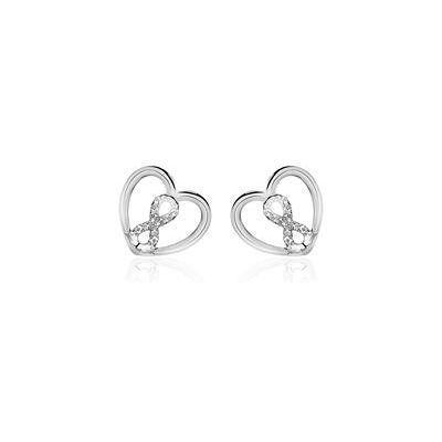Unique Herz Ohrstecker Infinity aus 925er Silber mit Zirkonia Unique Herz Ohrstecker Infinity aus 925er Silber mit Zirkonia