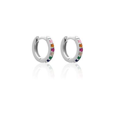 Unique Rainbow Creolen für Damen aus Sterlingsilber Unique Rainbow Creolen für Damen aus Sterlingsilber