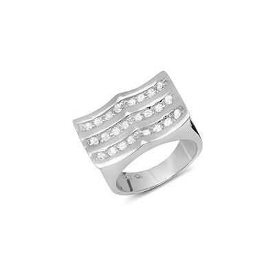Unique Extravaganter Silberring Zirkonia rhodiniert Unique Extravaganter Silberring Zirkonia rhodiniert