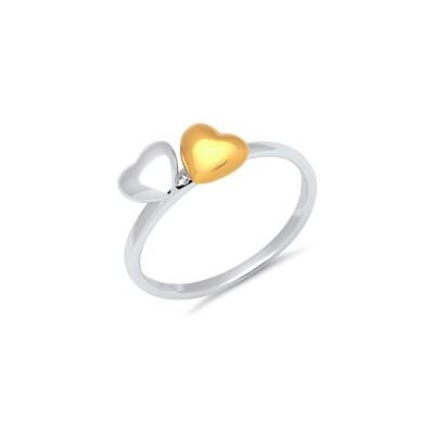 Unique 925 Sterling Silber Fingerring mit zwei Herzen Unique 925 Sterling Silber Fingerring mit zwei Herzen