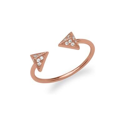 Unique Ring Pyramiden Zirkonia Silber rosévergoldet Unique Ring Pyramiden Zirkonia Silber rosévergoldet