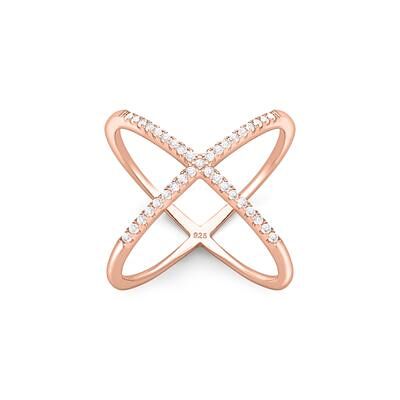 Unique Rosévergoldeter Ring 925er Silber Zirkonia Unique Rosévergoldeter Ring 925er Silber Zirkonia