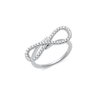 Unique Schleifen-Optik 925er Silber Ring Zirkonia Unique Schleifen-Optik 925er Silber Ring Zirkonia