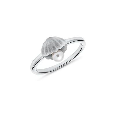 Unique Ring Muschel mit Perle aus 925er Silber Unique Ring Muschel mit Perle aus 925er Silber