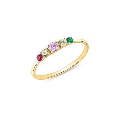 Unique Damenring aus vergoldetem 925er Silber Zirkonia, bunt Unique Damenring aus vergoldetem 925er Silber Zirkonia, bunt