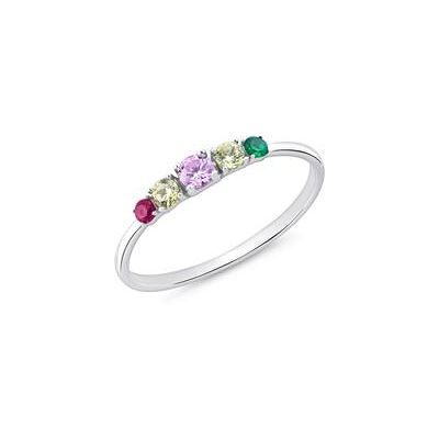 Unique Ring für Damen aus 925er Silber mit Zirkonia, bunt Unique Ring für Damen aus 925er Silber mit Zirkonia, bunt
