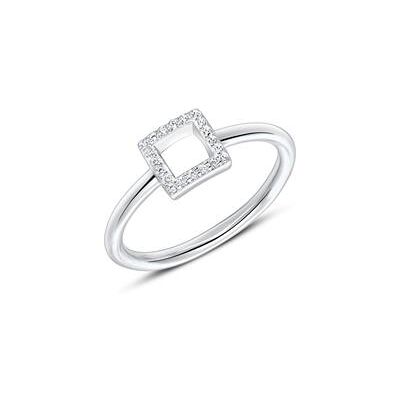 Unique Ring Quadrat für Damen aus 925er Silber mit Zirkonia Unique Ring Quadrat für Damen aus 925er Silber mit Zirkonia