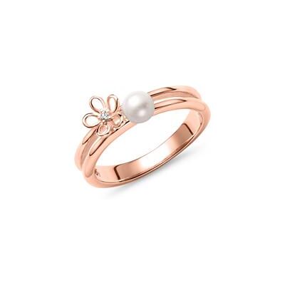 Unique Ring für Damen aus 925er Silber mit Perle, IP Rosé Unique Ring für Damen aus 925er Silber mit Perle, IP Rosé