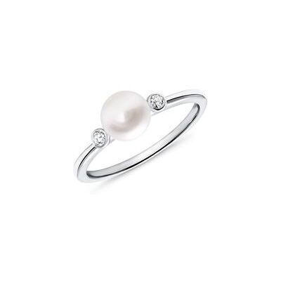 Unique Damenring aus Sterlingsilber mit Perle und Zirkonia Unique Damenring aus Sterlingsilber mit Perle und Zirkonia