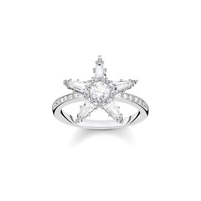 Thomas Sabo Stern Ring für Damen aus 925er Silber mit Zirkonia Thomas Sabo Stern Ring für Damen aus 925er Silber mit Zirkonia