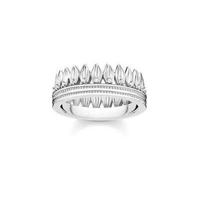 Thomas Sabo Damenring Krone Blätter aus 925er Silber mit Zirkonia Thomas Sabo Damenring Krone Blätter aus 925er Silber mit Zirkonia