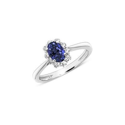 Unique Saphirring aus 585er Weißgold mit Diamanten Unique Saphirring aus 585er Weißgold mit Diamanten