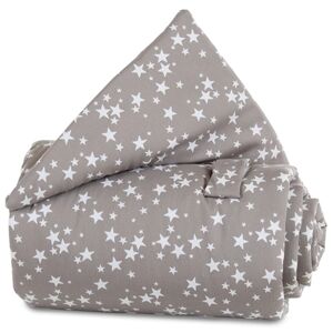 babybay Gitterschutz taupe Sterne weiß - grau