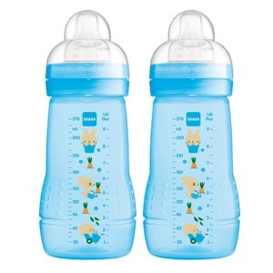 MAM Babyflasche Easy Active™ 270 ml, Hase im Doppelpack - blau - Size: 260ml-350ml