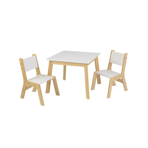 KidKraft® Moderner Tisch mit 2 Stühlen - weiß