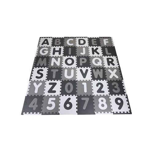 knorr toys® Puzzlematte - Alphabet + Zahlen grau-weiß - grau