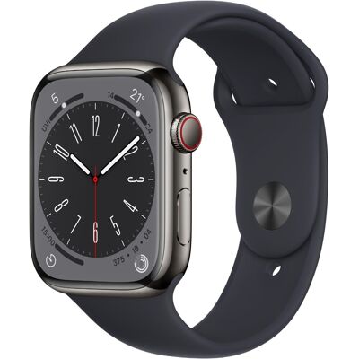 Apple Watch Series 8 (45mm) GPS+4G Edelstahl mit Sportarmband graphit/mitternacht Apple Watch Series 8 (45mm) GPS+4G Edelstahl mit Sportarmband graphit/mitternacht