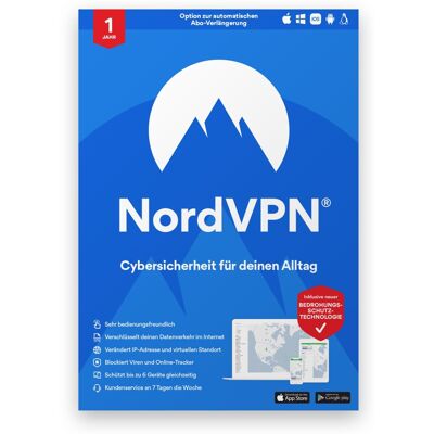 NordVPN Nord VPN Lizenz für 6 Geräte NordVPN Nord VPN Lizenz für 6 Geräte