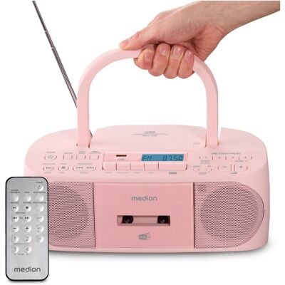 Medion Life DRX-1 Plus (MD400003) Radio-Rekorder mit CD + Kassette pink Medion Life DRX-1 Plus (MD400003) Radio-Rekorder mit CD + Kassette pink