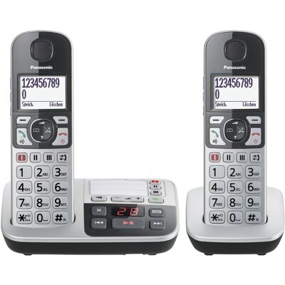 Panasonic KX-TGE522GS Schnurlostelefon mit Anrufbeantworter silber Panasonic KX-TGE522GS Schnurlostelefon mit Anrufbeantworter silber