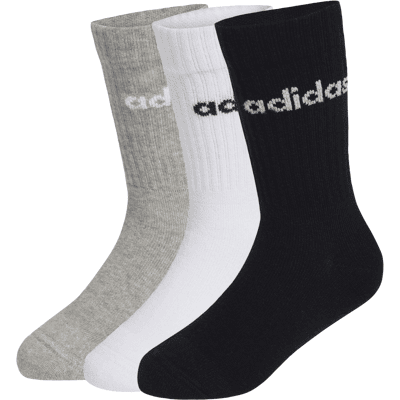 adidas Kids LIN Crew 3er Pack Socken Mädchen Jungen grau - female - 28 adidas Kids LIN Crew 3er Pack Socken Mädchen Jungen grau - female - 28