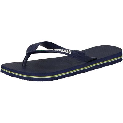 Havaianas Brasil Logo Zehentrenner Damen Herren blau - female - 41 Havaianas Brasil Logo Zehentrenner Damen Herren blau - female - 41