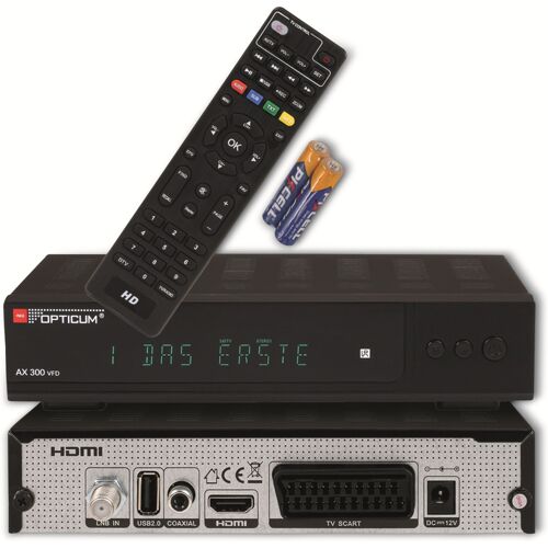 RED OPTICUM DVB-S2 HDTV-Receiver AX 300 VFD, mit PVR