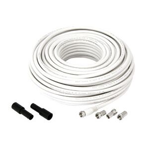 GOOBAY SAT-Anschlusskit 100dB, 20 m, 4 F-Stecker, 2 Wasserschutztüllen