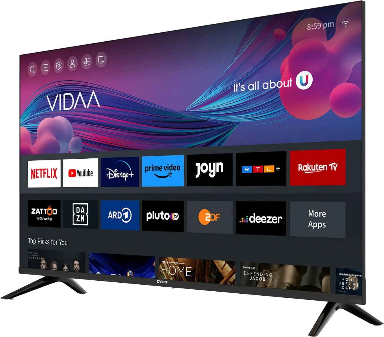 DYON LED-TV Smart 40 VX-2, 101,6 cm (40"), EEK: E, mit VIDAA, Full-HD