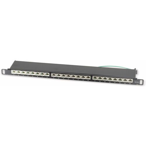 Slim-Patchpanel, CAT.6, 24-Port, 0,5HE, 10″