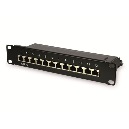 RED4POWER CAT.6 Patchpanel R4-N105S, 12-fach, 10″, schwarz