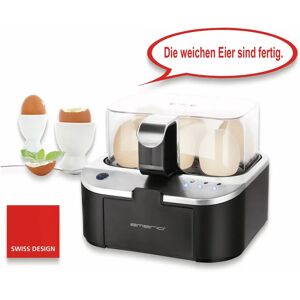 EMERIO Eierkocher EB-123177.1, 6 Eier, 400 Watt, Sprachausgabe, schwarz