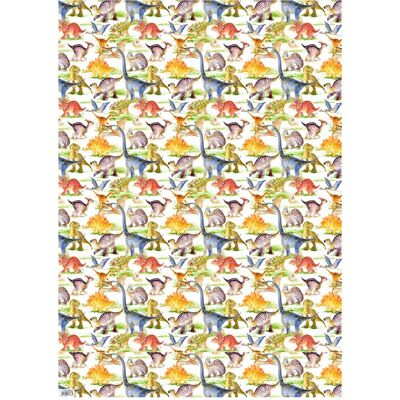 5 Bogen Recycling Geschenkpapier "Dinosaurier" 50 x 70 cm, 80g/m² 5 Bogen Recycling Geschenkpapier "Dinosaurier" 50 x 70 cm, 80g/m²