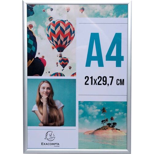 Exacompta Bilderrahmen "Exacryl" mit Alurahmen, für DIN A4, Außenmaß: 305 x 218 x 26 mm
