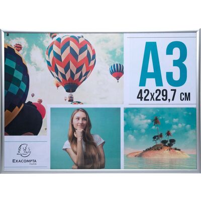 Exacompta Bilderrahmen "Exacryl" mit Alurahmen, für DIN A3, Außenmaß: 427 x 331 x 26 mm Exacompta Bilderrahmen "Exacryl" mit Alurahmen, für DIN A3, Außenmaß: 427 x 331 x 26 mm