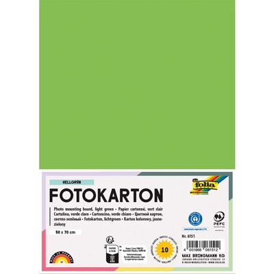 folia Fotokarton, 300 g/m², 50 x 70 cm, 10 Bogen, hellgrün folia Fotokarton, 300 g/m², 50 x 70 cm, 10 Bogen, hellgrün