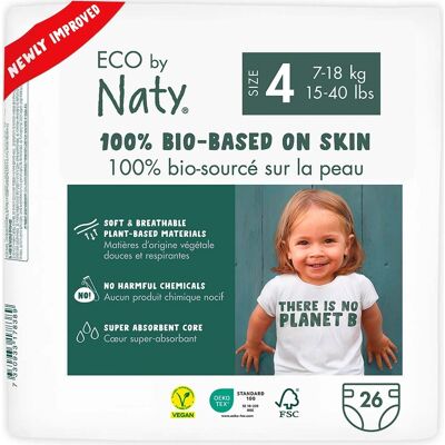 ECO by Naty Windel, Gr. 4 (7-18 kg), aus FSC-zertifiziertem Zellstoff, 26 Stk. ECO by Naty Windel, Gr. 4 (7-18 kg), aus FSC-zertifiziertem Zellstoff, 26 Stk.