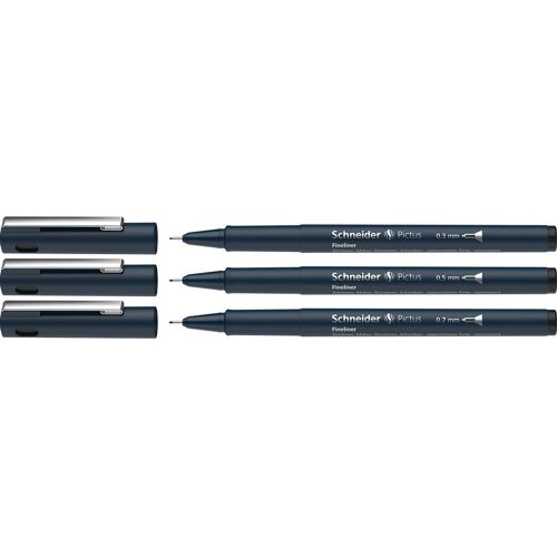 Schneider 3er Pack Fineliner 'Pictus' schwarz