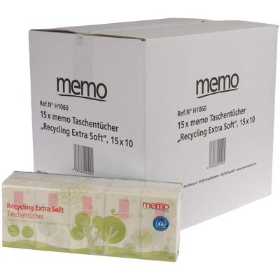 memo Taschentücher Recycling Extra Soft 15x15x10, 4-lagig memo Taschentücher Recycling Extra Soft 15x15x10, 4-lagig