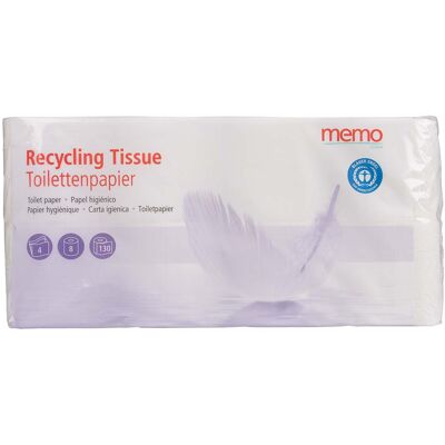 memo Toilettenpapier 'Recycling Tissue' 4-lagig, 7 x 8 Rollen memo Toilettenpapier 'Recycling Tissue' 4-lagig, 7 x 8 Rollen