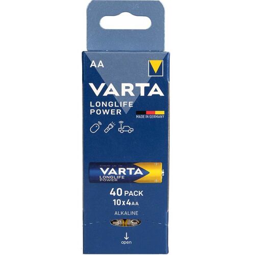 Varta Alkaline-Batterien "Longlife Power" Mignon AA, LR06, 1,5V, 40 Stk.