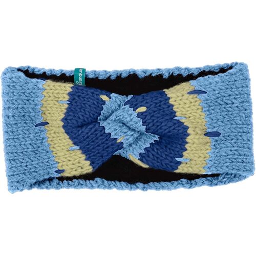 tranquillo Woll-Stirnband, gemustert, indigo