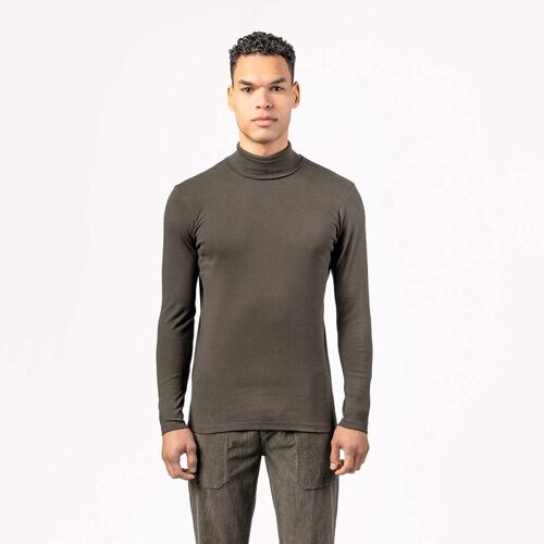 Living Crafts Bio-Herren-Rollkragenshirt 'HELGE', walnut, Gr. M